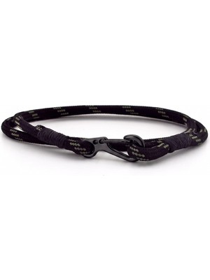 Solfera Haki Yeşil Siyah Paracord Metal Kanca Sarma Erkek Bileklik M011C