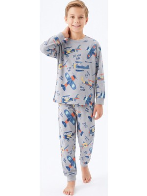 Modanino %100 Pamuk Erkek Çocuk Pijama Takımı 8-13 Yaş 12735IS