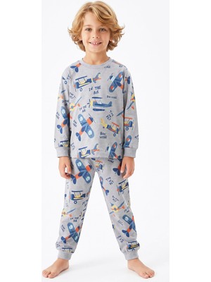Modanino Erkek Çocuk %100 Pamuk Pijama Takımı 3-8 Yaş 12736IS