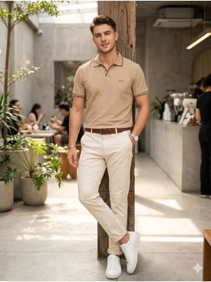 Gewer Erkek Fitilli Örme Polo Yaka T-Shirt NS-1633