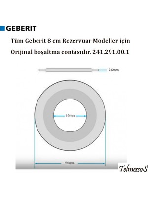 Tüm Geberit 8 cm Rezervuar Modeller Için Orijinal Boşaltma Contasıdır. 241.291.00.1