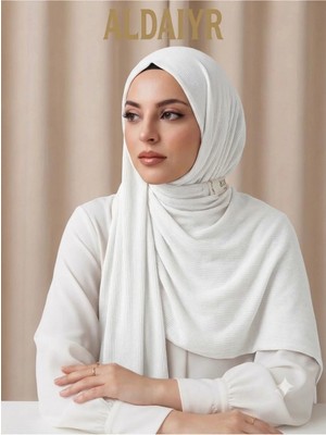 ALDAIYR Penye Şal Düz Krem