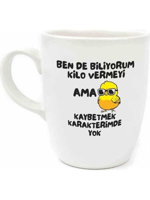 Hsc Bilişim Palto Tasarim Kaybetmek Karakterimde Yok Krem Oval Kupa - Hediye Seramik Kupa