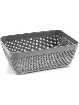 Hsc Bilişim Pratik Hasır Sepet, Ekmek ve Meyve Sunum Sepeti, 25X19 Cm, Çok Renkli