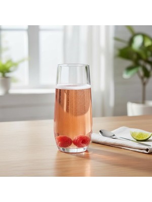 Hsc Bilişim Deconox 6 Adet 550 ml Şeffaf Cam Meşrubat Bardağı - 6'lı Set Minimalist Tasarım Geniş Hacimli Su, K
