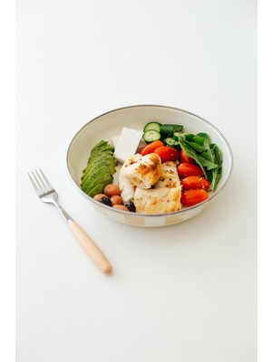 Hsc Bilişim Beige Emaye Bowl Tabağı - Bowl Kase - Salata Kasesi - Sunum Kasesi