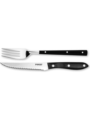 Hsc Bilişim Pirge Steak/biftek Bıçağı & Çatal Seti 12 cm