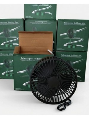 Wexta - 108 Şarjlı Siyah Renk Masaüstü Vantilatör 16CM 3 Kademeli USB Fan Sessiz Çalışma Özelliği
