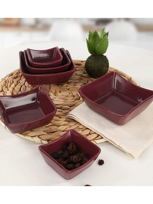 Hsc Bilişim Keramika Mürdüm Sandal Çerezlik/sosluk 8/10/12 cm 6 Adet