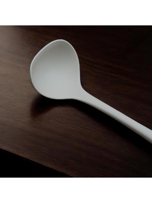 Hsc Bilişim Silikon Çorba Kepçesi - 29,5 cm Krem Renkli Özel Seri