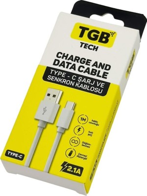 Teknik Durak Tgb USB To Type C Şarj Kablosu (TGB-017) Type-C Şarj ve Senkron Kablosu