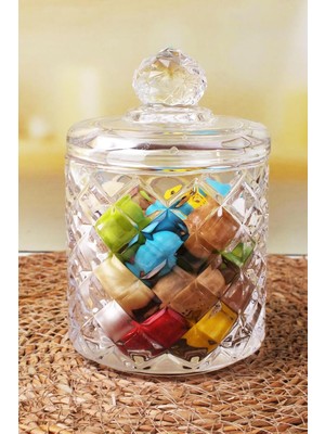 Hsc Bilişim Deconox Lüx Kristal Büyük Cam Şekerlik & Cam Lokumluk, Kesme Cam Lüx Şekerlik 13CM*7.8CM - 06637