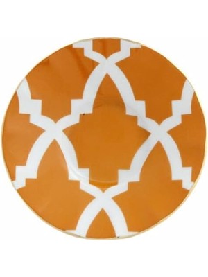 Hsc Bilişim Porland Morocco Desen3 Turuncu Ergonomik Çay Tabağı 12CM