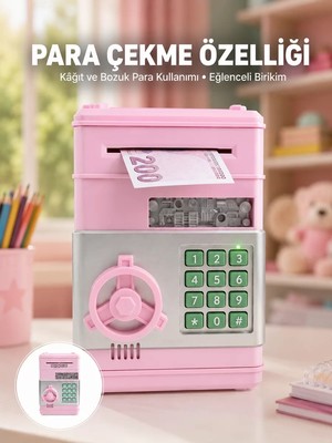 Nevamel® Şifreli Elektronik Para Biriktirme Kumbarası Büyük Kapasiteli