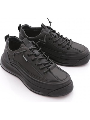 Guja 26K600-1 Erkek Hakiki Deri Sneaker Ayakkabı Siyah