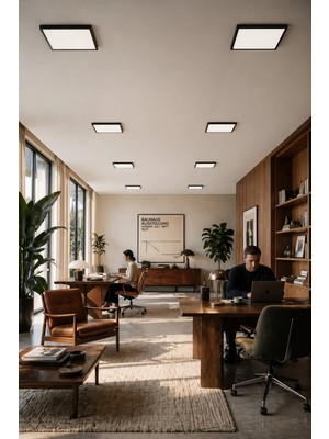 Siyah Kasa 24W 30X30 Kare LED Panel • Sıva Üstü Tavan Avize • 1920 Lümen Beyaz Işık Modern Aydınlatma