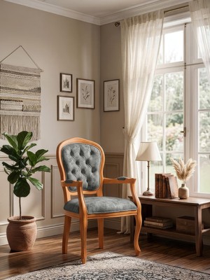 Gazzini Furniture Victoria Kolçaklı Klasik Ahşap Berjer