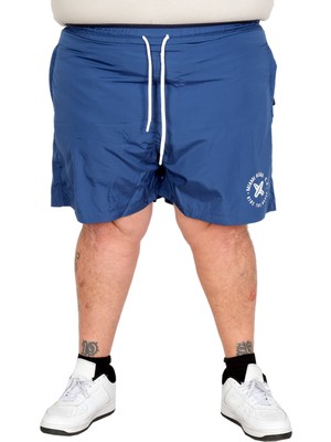 ModeXL Mode Xl Büyük Beden Erkek Deniz Şortu Miami Beach Baskılı Fox 25401 Indıgo