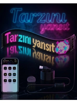 Uravas Store Rgb LED Matrix Panel Esnek Yapı Uygulama Kontrollü Kayan Yazı Ekranı