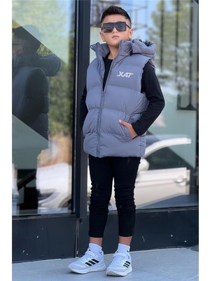 Pina Kids Erkek Çocuk Baskılı Çıkarılabilir Kapüşonlu  Şişme Yelek 3017