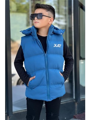 Pina Kids Erkek Çocuk Baskılı Çıkarılabilir Kapüşonlu  Şişme Yelek 3017