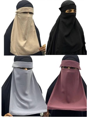 ALDAIYR 4 Adet Tesettür Medine Ipeği Gözlü Peçe Nikab