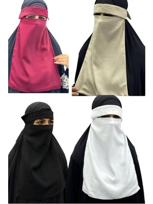 ALDAIYR 4 Adet Tesettür Medine Ipeği Gözlü Peçe Nikab