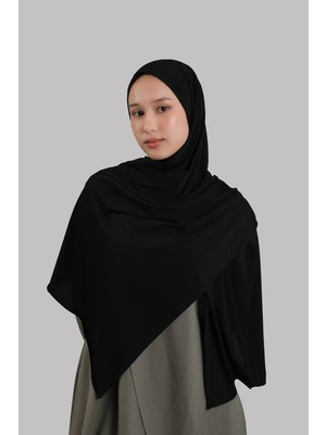 Giverny Siyah Düz Klasik Şal Dikişli Premium Jersey Sade 202129_01