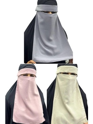 ALDAIYR 3 Adet Tesettür Medine Ipeği Gözlü Peçe Nikab