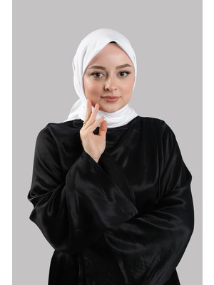Giverny Krem Düz Klasik Eşarp Italyan Dikişli Pamuk Caz Sade 202210_40