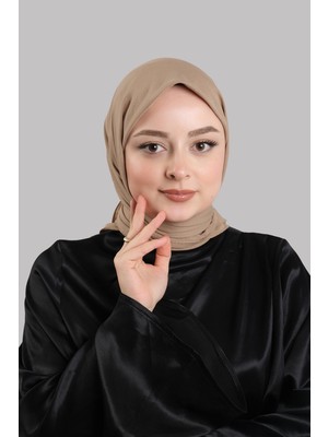 Giverny Açık Kahve Düz Klasik Eşarp Italyan Dikişli Pamuk Caz Sade 202210_47