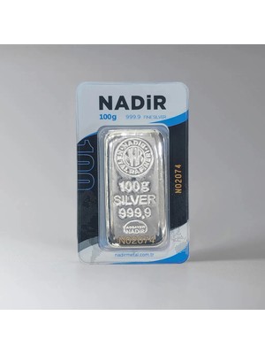 Nadir 100 Gram Gümüş Külçe 999,9