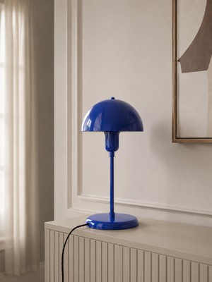 Avizade Capella Mavi Metal Masa Lambası – Modern Dekoratif Abajur, Mantar Tasarım, E27 LED Uyumlu, Komodin, Yatak Odası, Çalışma Masası, Salon ve Ofis Için Premium Masa Lambası