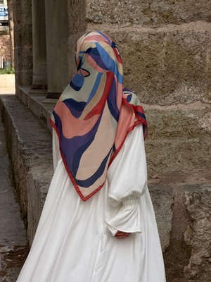 Qalortex Scarf Pamuklu Soft Rânâ Desen Eşarp-Somon