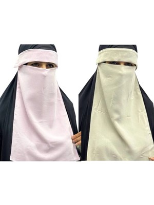 ALDAIYR 2 Adet Tesettür Medine Ipeği Gözlü Peçe Nikab