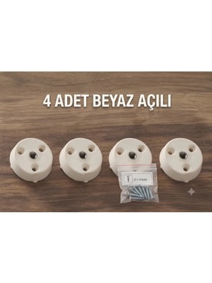 Hamadex 4'lü Açılı Beyaz Plastik Bağlantı Aparatı  Masa , Sandalye, Sehpa  (M8 Vida Girişli )