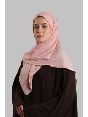 Giverny Pembe Düz Klasik Eşarp Italyan Dikişli Relax Kumaş Sade 202209_04