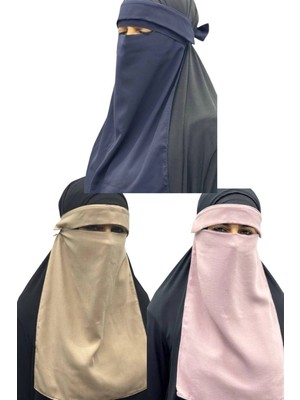 ALDAIYR 3 Adet Tesettür Medine Ipeği Gözlü Peçe Nikab