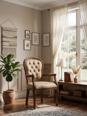 Gazzini Furniture Victoria Kolçaklı Klasik Ahşap Berjer