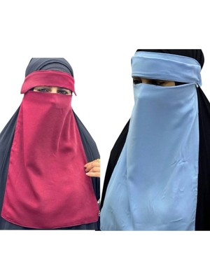 ALDAIYR 2 Adet Tesettür Medine Ipeği Gözlü Peçe Nikab