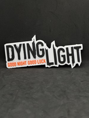 Goka 3D Craft Dying Light Logolu 3D Duvar Dekoru - Siyah Beyaz - 18 cm Slim Versiyon (Çift Taraflı Bantlı)