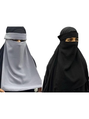 ALDAIYR 2 Adet Tesettür Medine Ipeği Gözlü Peçe Nikab