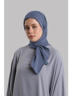 Giverny Indigo Mavi Düz Klasik Eşarp Italyan Dikişli Relax Kumaş Sade 202209_34