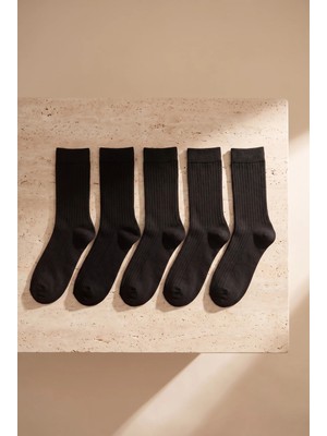 Katia & Bony 5'li Paket Unisex Soket Çorap Siyah Mix