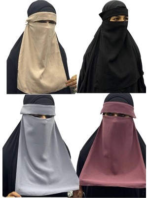 ALDAIYR 4 Adet Tesettür Medine Ipeği Gözlü Peçe Nikab