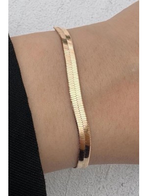 Leo'Stone Kararmaz Renk Atmaz Xuping Rose Gold Italyan Zincir Minimal Kadın Çelik Bileklik