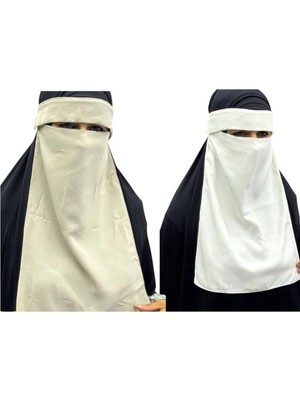 ALDAIYR 2 Adet Tesettür Medine Ipeği Gözlü Peçe Nikab
