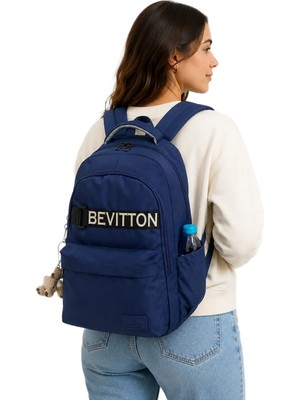 Bevitton Özel Su Itici Kumaş  Lacivert Okul Sırt Çantası 34200