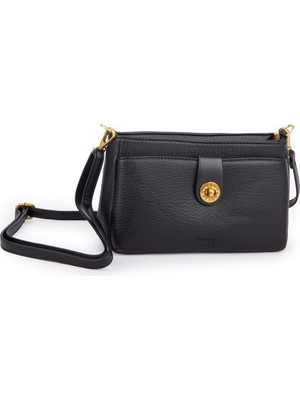 Prettyzys Nas Bag Mini Kadın Çapraz ve Omuz Çanta  (22X14 Cm) Siyah