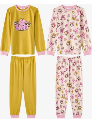 Penti Kız Çocuk Kindly Friends Pamuklu Uzun Kollu 2'li Pijama Takımı